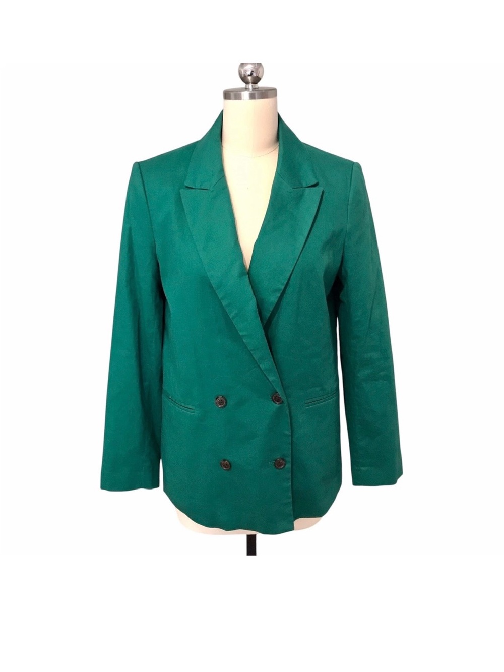 Banana Republic Teal Double-Breasted Blazer